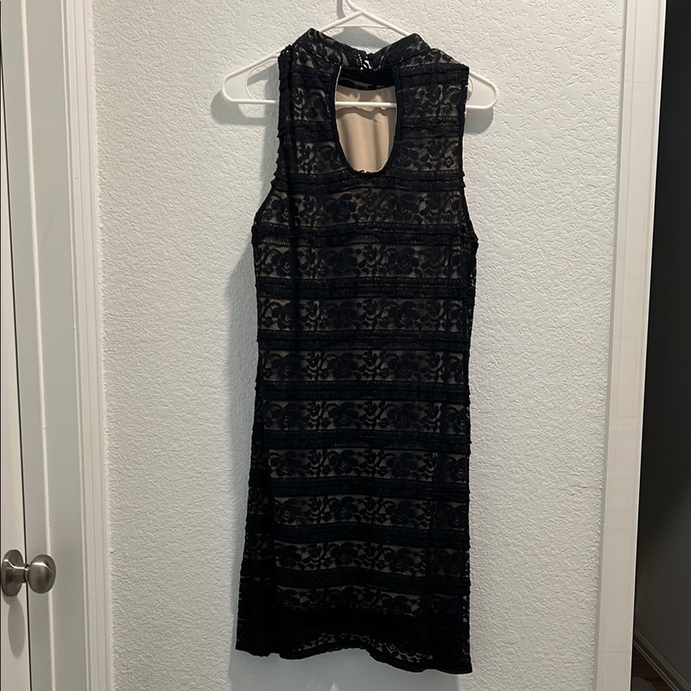 First Love Black Sleeveless Sheath Mini Dress